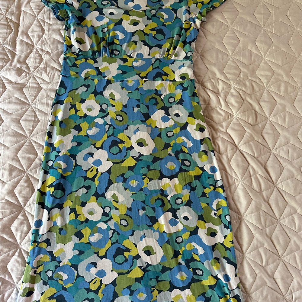 Boden 6 10 Floral Blue and Green Women's Dress